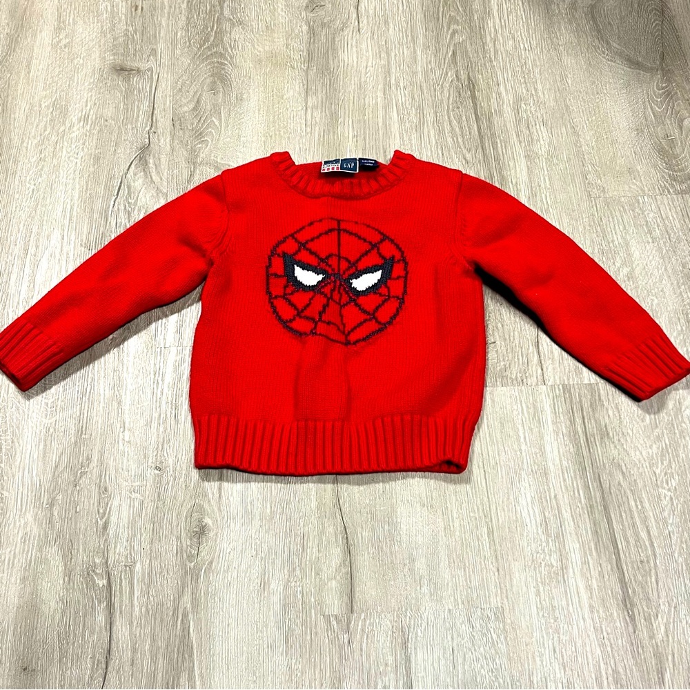 Spider-Man Red Knit Sweater Baby Gap x Junk Food 3T Spider Man